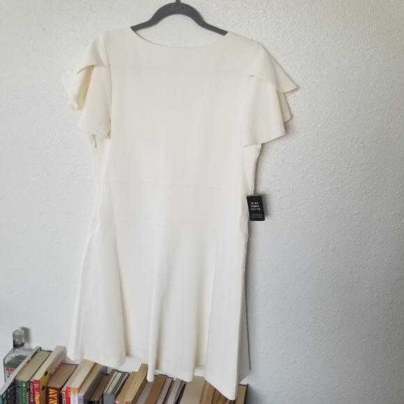 Express fit and flare flutter sleeve dress - Picture 7 of 8